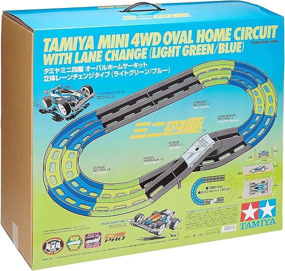 Mini 4wd Oval Home Circuit with Lane Change 69569 Light Green/blue
