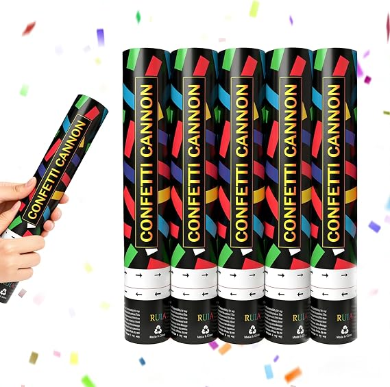 Biodegradable Paper Confetti Cannons, Twist Party Poppers