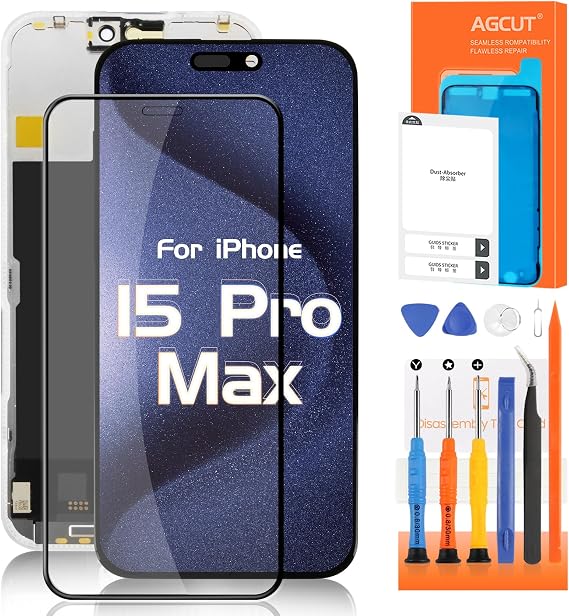 iPhone 15 Pro Max用ソフトOLED iPhone 15 Pro Max 液晶ディスプレイA2849、A3105、A3106、A3108スクリーンデジタイザータッチアセンブリ修理キット