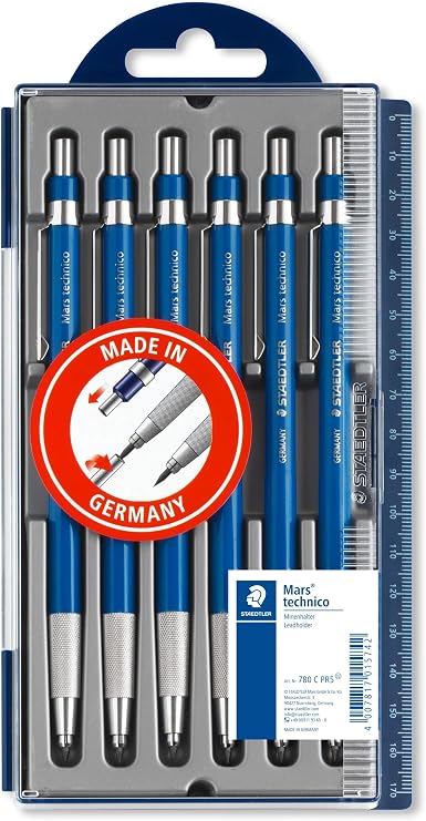 Staedtler Mars Technico 780 C PR5 Leadholder Pencil with Built-In Sharpener 2 mm Pack of 5 + 1