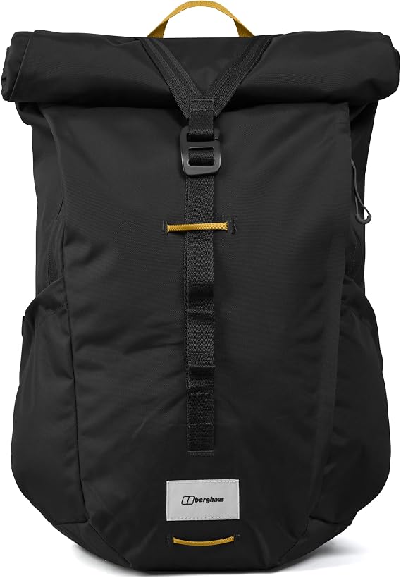 Berghaus Unisex Explorer Rucksack | Rolltop Day Packs, Black/Black, One Size