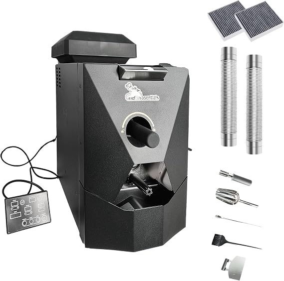 Electric Coffee Bean Roaster Machine 500G with 9 Pre-Set Smokeless Drum Roaster for Home Commercial Automatic Baking (Coffee Roaster with Grinder)
