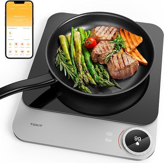 TOKIT Portable Induction Hob 2100W Smart Single Hot Plate with App Control