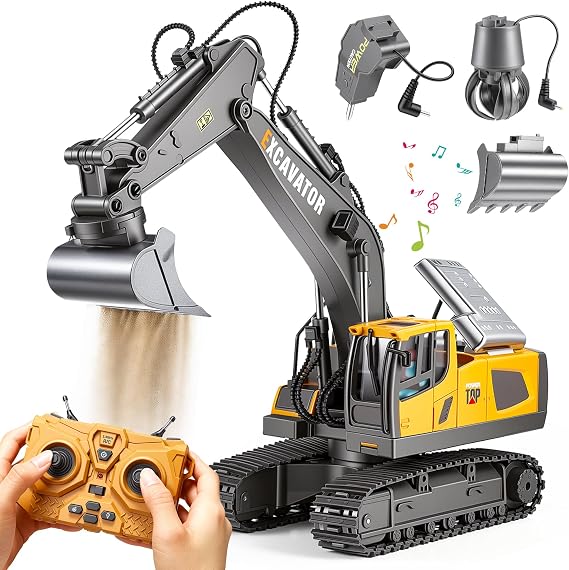 HappyGoLucky Remote Control Excavator Toy for Kids 3+