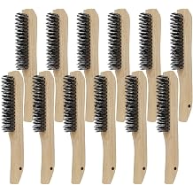 VASTOOLS Wire Brushes Pack of 12. for Cleaning Welding Slag, Rust and Dust. 10" Heavy Duty Carbon Steel Shoe Handle Wire Scratch Brush