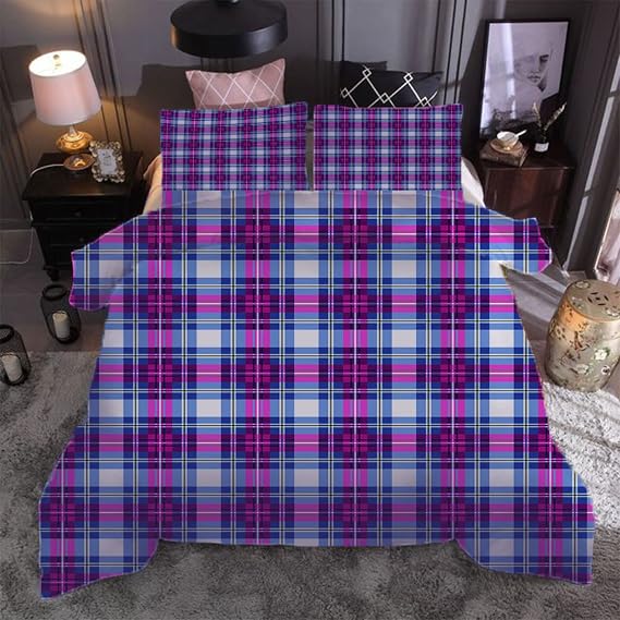 Bedding Set Duvet Covers Double Size Bed 200X200Cm 3 Pieces 3D Geometric Mesh Print Pattern Ultra Soft Hypoallergenic Microfiber Quilt Cover Sets With 2 Pillowcases And Zipper Closure