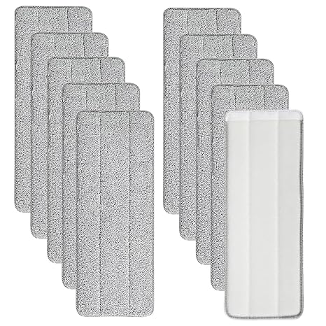 10Pcs Microfibre Mop Pads, 32 x 12 cm Reusable Wet and Dry Mop Pad