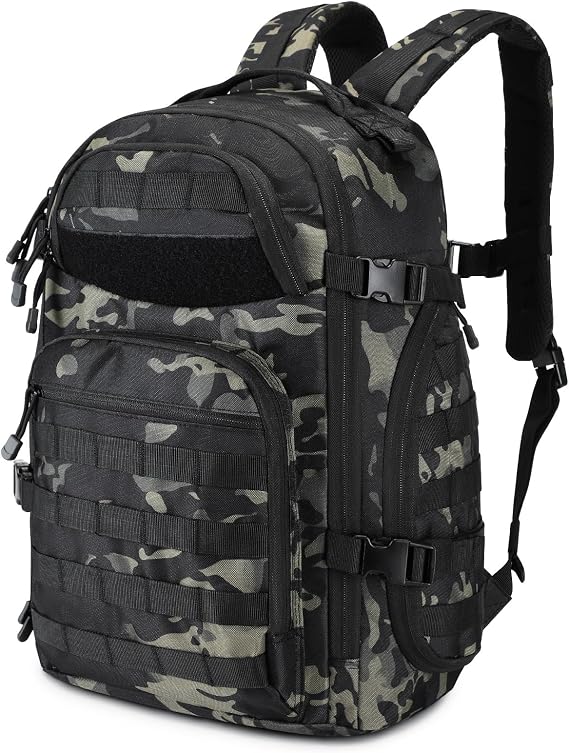 HUNTVP Tactical Backpack 30L, Military Backpack Molle Rucksack Army Rucksack Back Pack Laptop Backpacks School Camo Bag for Men and Women College Hiking Travelling Camping Trekking