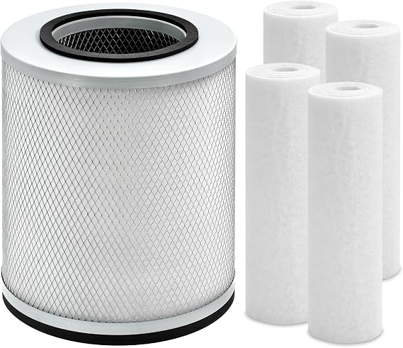 Replacement Filter Compatible with Austin Air Healthmate Junior HM200 HM205 Air Purifier, 4 White Pre-Filters, Fiberglass, 1-Pack, 10.63x10.63x12.4 in