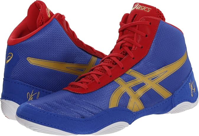 ASICS Men's JB Elite V2.0 Wrestling Shoe, Jet Blue/Olympic Gold/Red, 12 M US