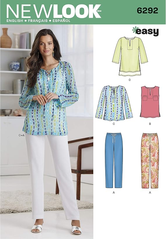 New Look Ladies Easy Sewing Pattern 6292 Casual Tops & Pants