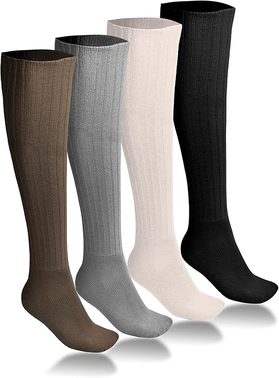 SOCKS 4 Çift Diz Altı Kışlık Kadın Yünlü Uyku Çorabı Soft Touch