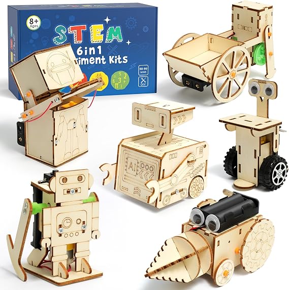 Experiments for Children from 8 9 10 11 12 13 14 Robot Electronic Building Kit Experiment Box Electric Construction Kit for Children Wooden Construction Kit Children's Toy Gifts from 8 9 10 11 12