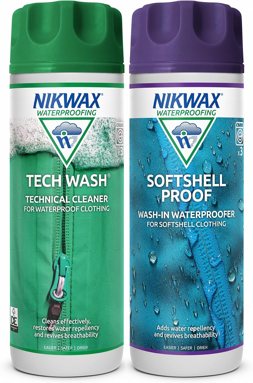 Nikwax Tech Wash/Softshell Proof Twin Pack Clean/Proof Value Pack
