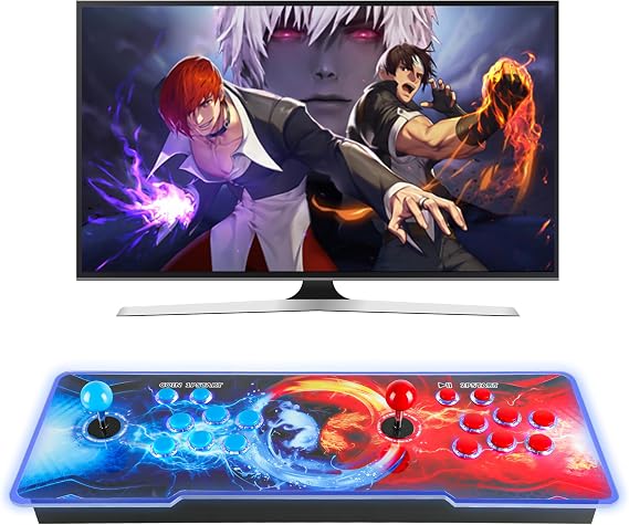 HHU Pandoras Box Arcade Game Console 60000 Games Pre-Install,Retro Game Machine for TV PC Projector, Supports Up to 4 Players, Full HD Outpu