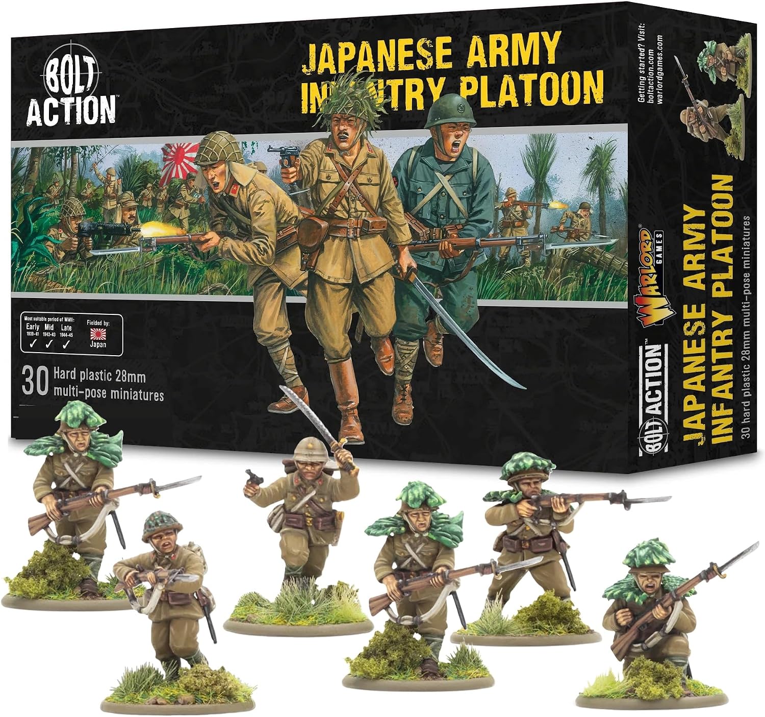 Warlord Games Japanese Army Infantry Platoon - 28mm Scale Plastic Miniatures for Bolt Action Highly Detailed World War 2 Miniatures