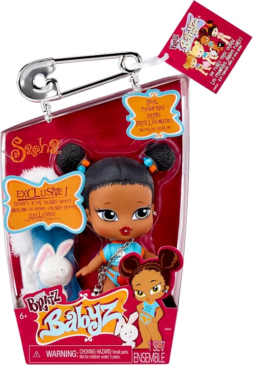 Bratz Babyz Collectible Fashion Doll - Sasha - With Real Fashions and Pet - Kids Toy - Great for Ages 6 and Older
