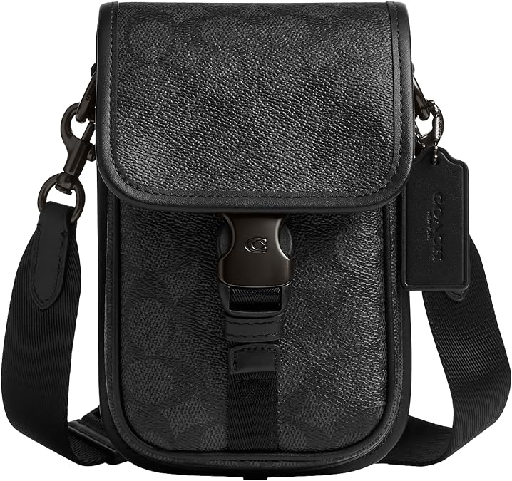 Coach League Phone クロスボディ、ブラック。