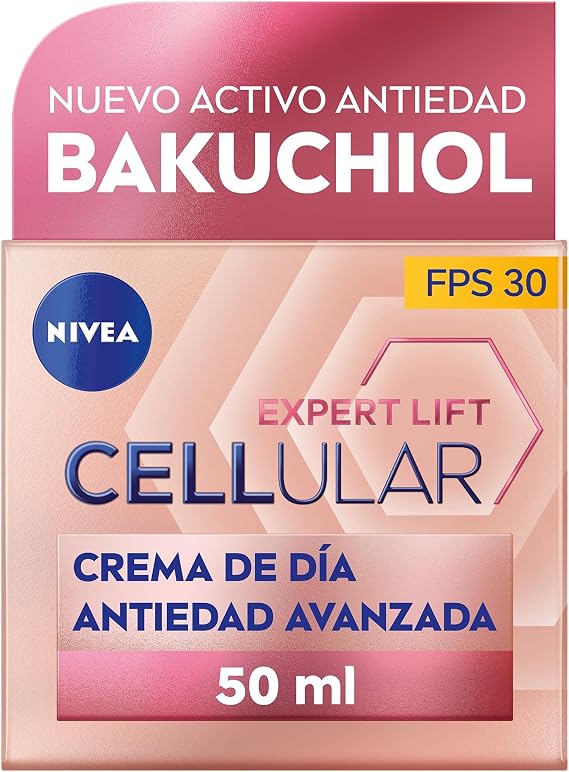 NIVEA Cellular Expert Lift Advanced Anti-Aging Day Cream FP30 (1 x 50 ml), Day Cream with Hyaluronic Acid and Pure Bakuchiol, Firming Cream, Anti-Aging Cream