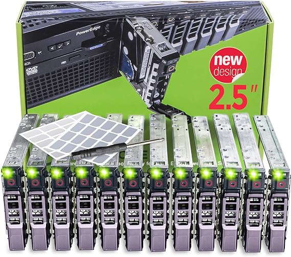 WORKDONE 12-Pack 2.5" SFF Caddy - fits Dell PowerEdge 13-11th Gen G176J
