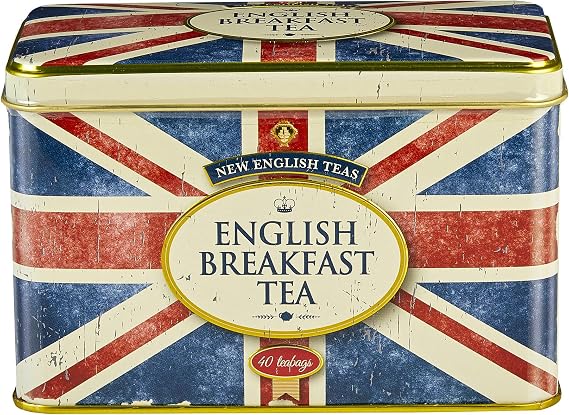 New English Teas Union Jack Tea Tin with 40 English Breakfast Tea Bags