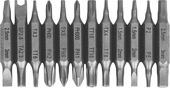 MEGAPRO® Bit Pack - The Precision | 12 double-ended bits | Precision Bits | Standard micro sizes | Tamperproof bit | Compatible with MEGAPRO® driver