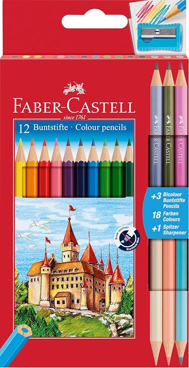 FABER-CASTELL - Set of 16 colored pencils with bi-color pencils