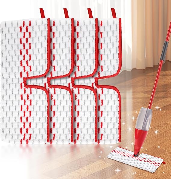 Kigniote 1-2 Spray Max Mop Refill for Vileda,4 Pack,Double-Sided Microfibre
