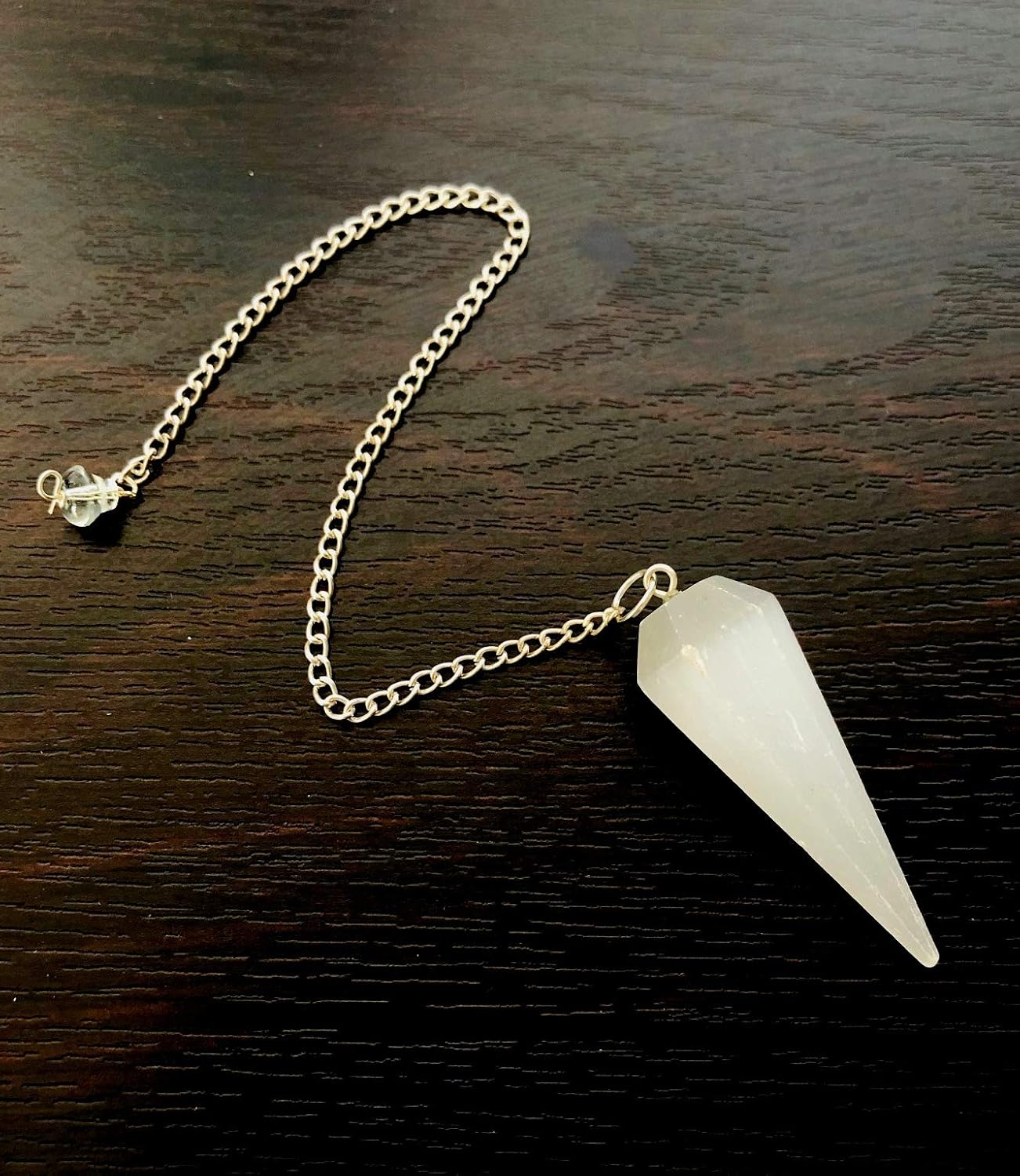 Powerful Selenite Dowser Pendulum Crystal Healing Reiki Feng Shui Gift Psychic Energy Handcrafted Wellness