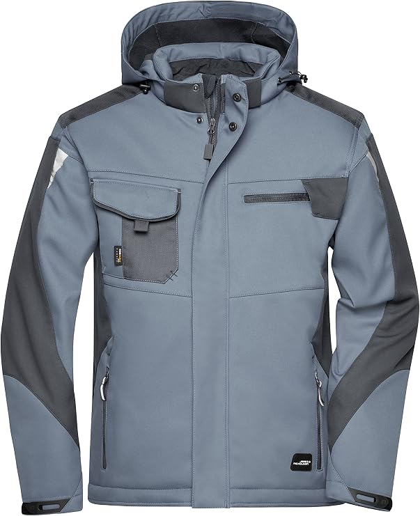 James & Nicholson Workwear Winter Softshell Jacket - Highly Functional Softshell Jacket with Warm Lining