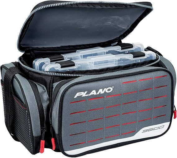 Plano Weekend Series Tackle Case, Gray Fabric, Includes 2 Stowaway Utility Storage Boxes for Fishing Baits & Lures, Premium Soft Fishing Storage