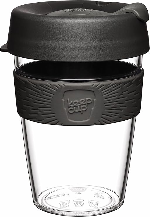 KeepCup Original, Lightweight Reusable Plastic Coffee Cup with Splashproof Sipper Lid, Shatter Resistant, Barista Standard, BPA Free, Dishwasher Safe, 340ml 12oz Nitro