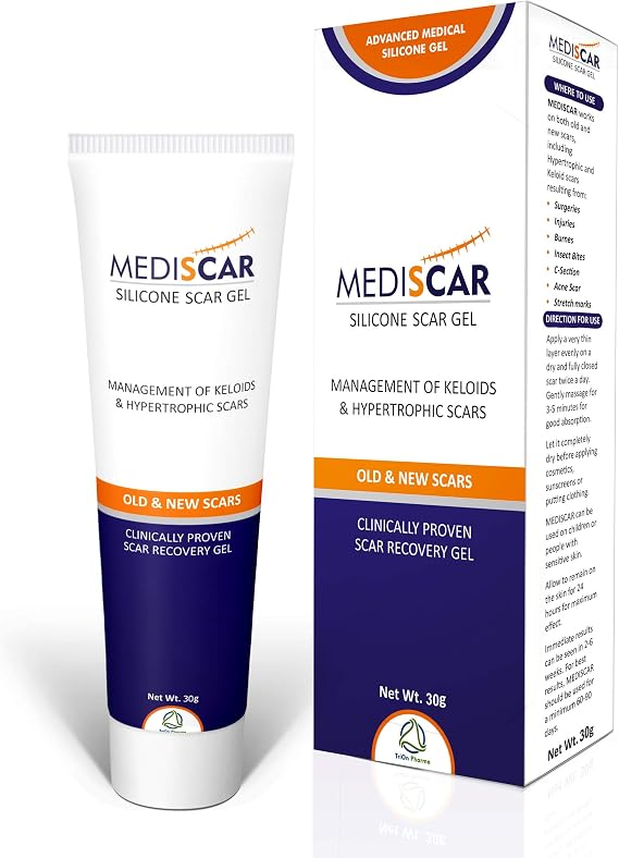 Silicone Scar Gel 30g – Keloid Scar Treatment – Hypertrophic Scar Removal Gel- Scar Removal for Face, Body, Stretch Marks, C-Sections, Surgical Marks, Acne – Old and New Scars