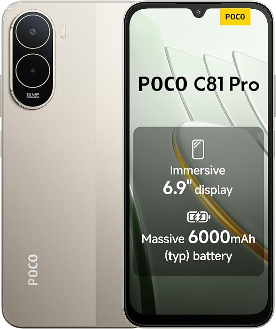 XIAOMI POCO C81 Pro Smartphone 4+256GB Gold 6.9" Display