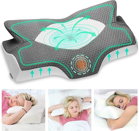 Elviros Cervical Memory Foam Neck Pillow for Neck Pain Relief
