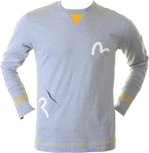 EVISU Sky Blue Early Original Genuine Rare 5 Pocket EV1060 JM1 t Shirt EVIS1089