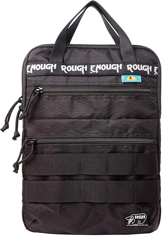RGH Rough Enough Tactical Laptop Bag 14 Inch Laptop Sleeve Case for Men Outdoor Travel Adventure with Laptop Compartments Handle Luggage Strap System, Black, 14 inch laptop