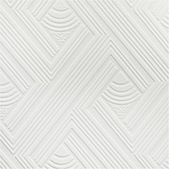 Superfresco Paintable Geometric White Durable Heavy Duty Wallpaper