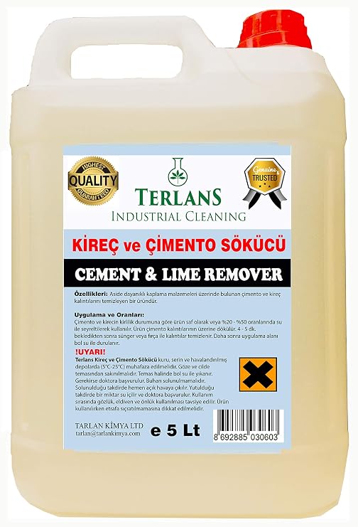 Terlans İnşaat Sonrası Harç Çimento Temizleyici ve Kireç Sökücü 5 Kg Cement Lime Remover