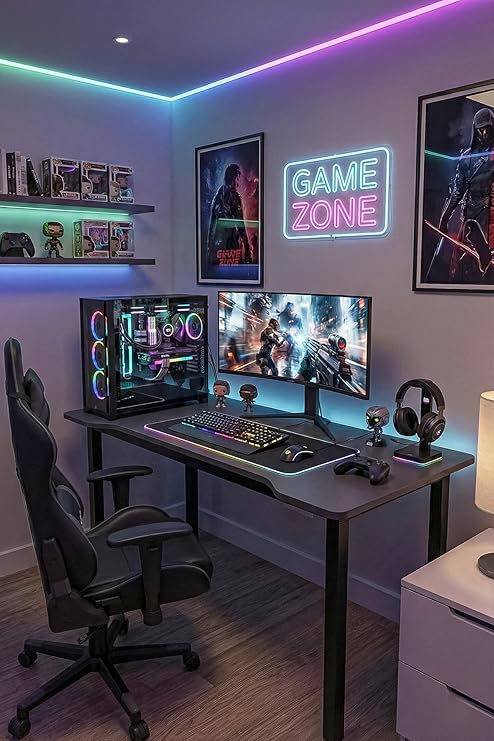 120 Antrasit Oyun Çalışma Masası Gaming Masa Ofis Masası 9120-