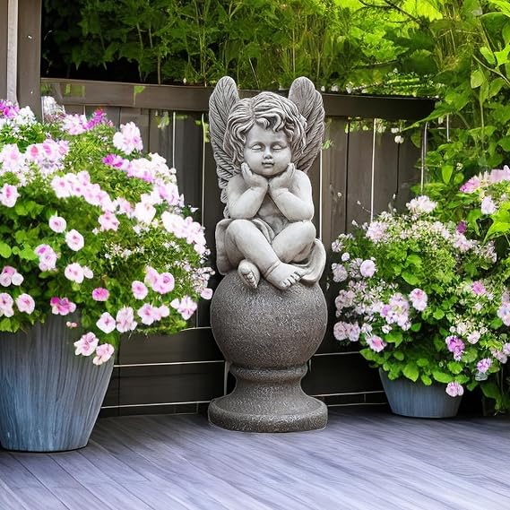 Angel Statue, Flower Fairy White Object, Cute, Lucky Charm, Crafts, Statues, Stylish, Angel Figurine, Prayer, Doll, Interior Accessories, Home Decor, Healing Type 1 Goods, Angel Series,