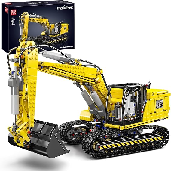 Mould King Technik Excavator App Remote Controlled Motorised Caterpillar Excavator Model High-Tech Motorised Truck Model Clamping Building Blocks Construction Set for Boys and Girls from 14 Years
