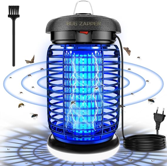 Electric Insect Killer Mosquito Trap 15 W 4200 V UV Mosquito Lamp Mosquito Protection Fly Trap Electric Fly Catcher Insect Trap IPX4 Waterproof Non-Toxic Odourless for Indoor Outdoor Use
