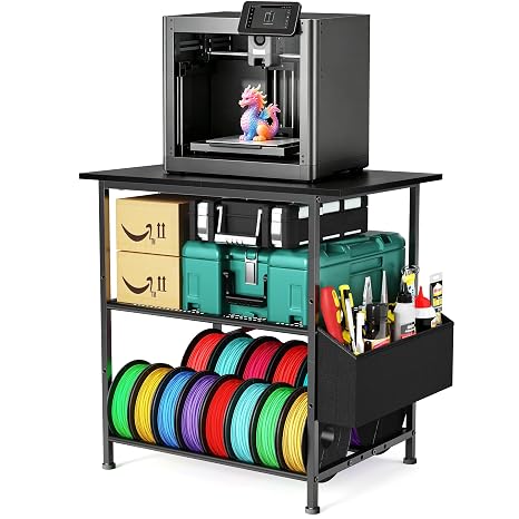 3D Printer Stand with Filament Storage & Storage Bag, Black