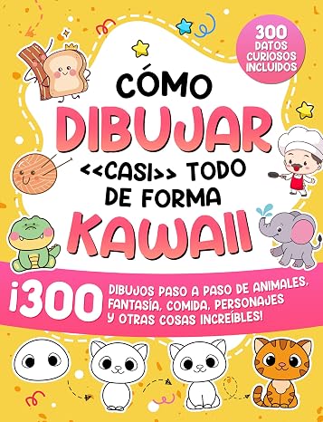 Cómo dibujar «casi» todo de forma kawaii: 300 dibujos paso a paso de animales, fantasía, comida, personajes y otras cosas increíbles! (Cómo Dibujar para Niños): 4