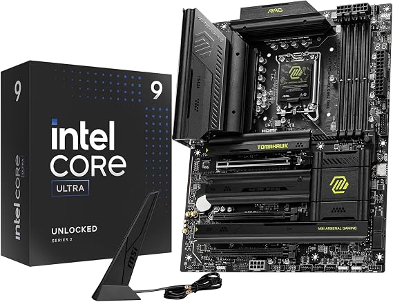 Micro Center CPU Motherboard Combo - Ultra 9 285K 24-Cores LGA 1851 Desktop Processor Bundle with MAG Z890 Tomahawk WiFi Gaming Motherboard