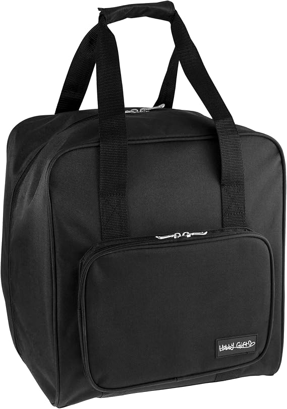 Hobby Gift Overlocker Serger Machine Storage Travel Bag- Polyester Padded Carrying Bag - Pockets for Extra Accessories Storage (d/w/h) 39 x 32 x 36cm, Black