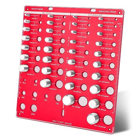 34-Bit Nut and Bolt Thread Checker: Metric and Imperial Thread Gauge Board
