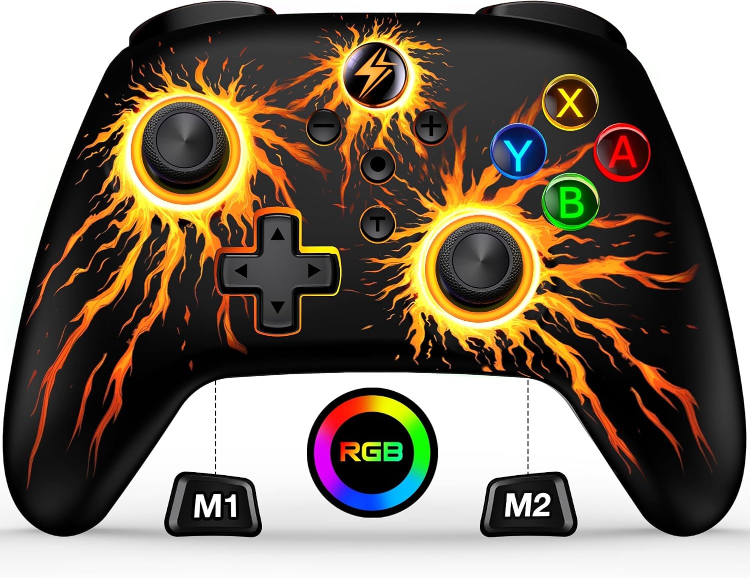 switch controller wireless switch pro controller with cool rgb appearance  programmable  turbo  wake up function  1000 mah pro controller switch for switch  lite  oiled compatible with