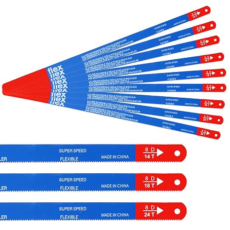 30 Pcs Hacksaw Replacement Blades, JatilEr Metal Cutting Hacksaw Blades with 14 Teeth 18 Teeth and 24 Teeth Per Inch